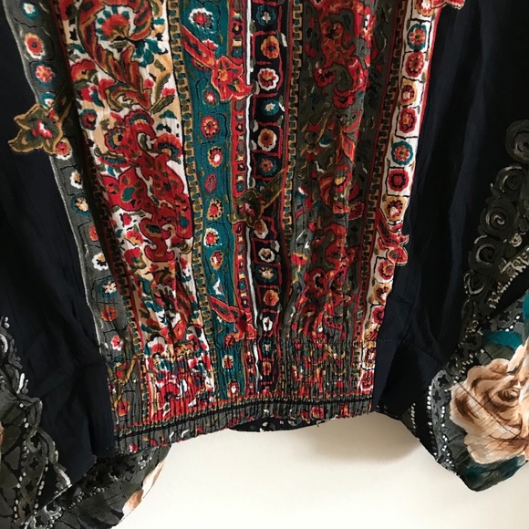 VINTAGE 90s Floral Boho Jacket Top - Picture 3 of 9